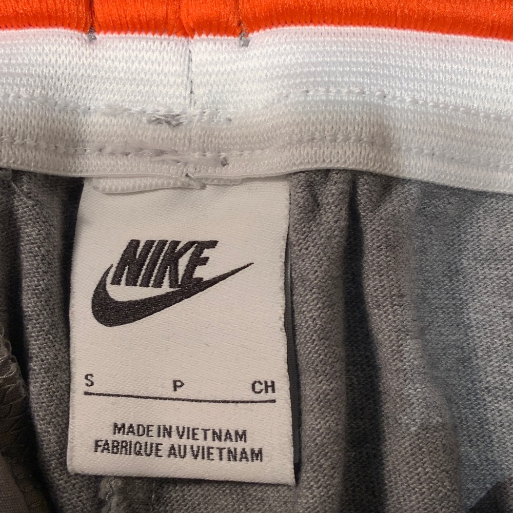 Nike Men’s Gray Athletic Shorts with Orange Swoosh - Picture 8 of 9